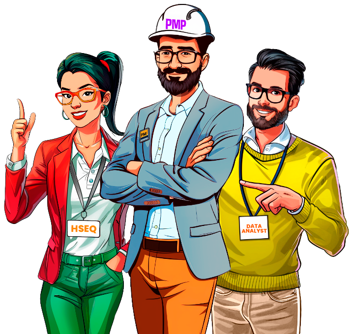 Profesionales certificados en PMP, HSEQ y Data Analysis